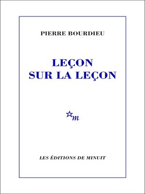 cover image of Leçon sur la leçon